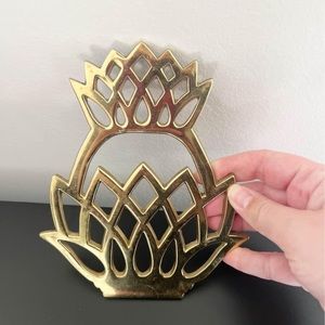 Vintage 1976 Brass Color Pineapple Trivet MCM